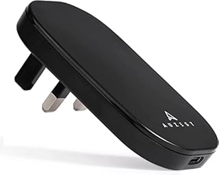 Auzest 20W USB Fast Charger Plug UK With Folding Plug, 3 Pin USB Slim Plug, USB Wall Plug UK, Mini USB Folding Plug, Type C Charger, Charger for Iphone 14 & Iphone 13 - USB C Plug 1x Port Black