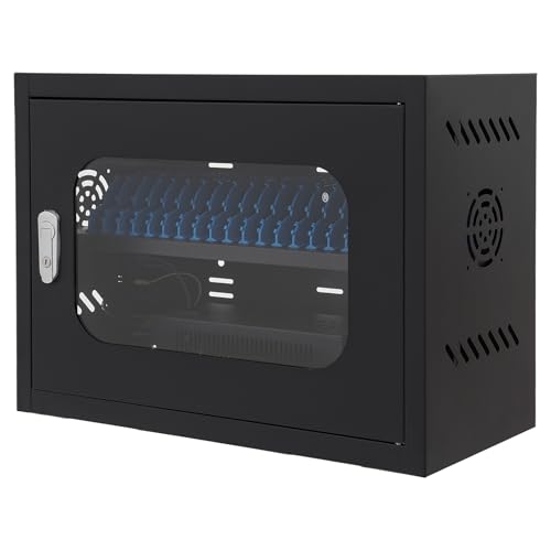 Image of 20-Device Charging Station, Charging Cabinet for Cellphones & Tablet Computers, Rechargeable Cellphone Locker Storage Charging Station, Locking Laptop Storage Box with Cable Management