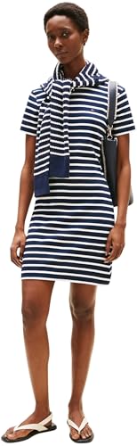 Tommy Hilfiger Damen Kleid New Cody Slim Short Dress aus Baumwolle, Mehrfarbig (Breton/Dark Night Navy/ECU), XXS – Ansicht 1