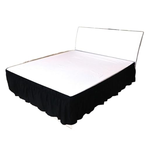YYLUOYANG Cubre Somier Ropa de Cama Falda de Cama Sábana elástica Falda de Cama Cubierta de Cama sin Superficie Cubierta de Cama de Hotel Protector de Cama Faldas De La Cama(Noir,120x200x40cm)