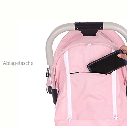 Ayulop Buggys Klein Zusammenklappen Buggy Leicht Buggy Handgepäck Buggy Zusammenklappen Kinderwagen Flugzeug Buggy Klein(Rosa)