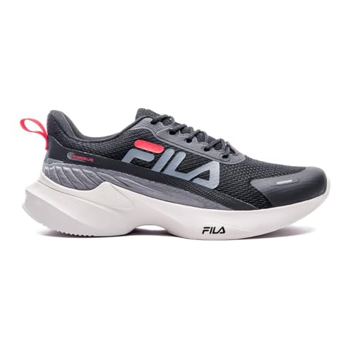 Tenis Fila Progress Lite Masculino, Black/Graphite/Flame Scarlet, 44