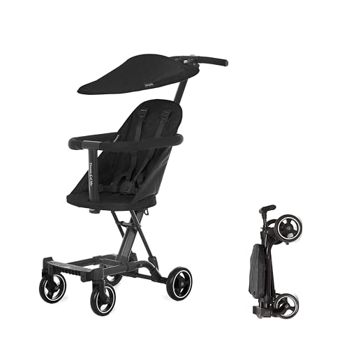 Image of Dream On Me Coast Rider Baby Umbrella Stroller, Lightweight with Compact One Hand Easy Fold, Removable Canopy, Adjustable Handle and Soft-Ride Wheels, Black