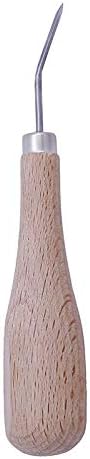 3mm 4mm 5-6mm Leather Craft Wooden Diamond Rhombus Awl DIY Leather Stitching Sewing Awl Leathercraft Punch Tool - (Color: Bent Cone)