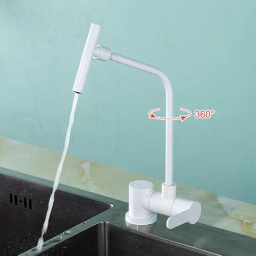 Grifo de cocina gris de acero inoxidable 360° plegable para ventana 5