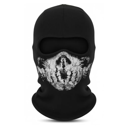 CoolChange Sturmmaske mit Totenkopf | Motorradmaske für Call of Duty Fans | Schwarz