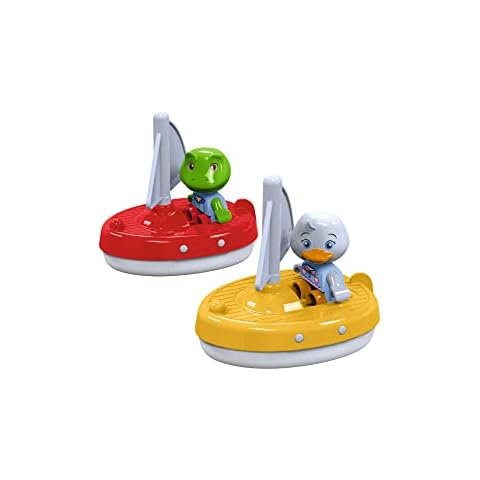 AquaPlay 8700000270 Figures-Accessories Waterways or for The Bath, 2 Sailing Boats and Nils and Lotta, for Children from 3 Years, Colourful Cover
