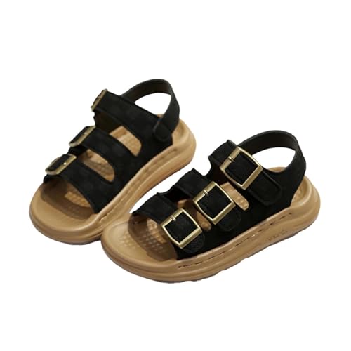 Ctreela Boys Girls Kids Beach Sandals Athletic Walking Shoes with Arch Support Summer Fashion Outdoor Activities 21-37 Black
