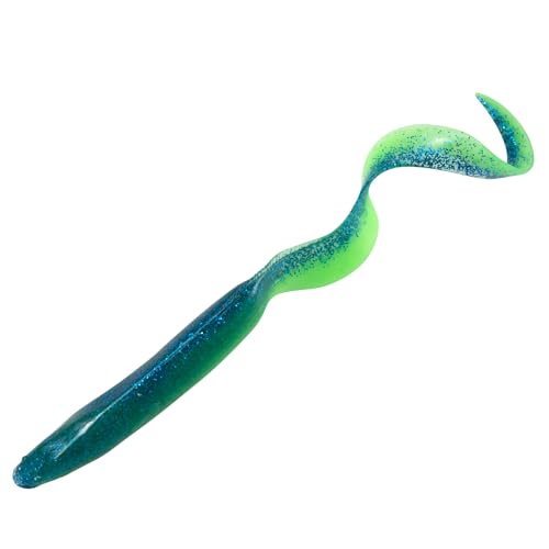 Dr.Fish 5 Pack Sand EEL Lures Saltwater Soft Fishing Lures Swimbait 6 Inch 3/8oz Surf Fishing Creature Baits Soft Plastic Artificial Ribbontail Worm Green/Blue Flash