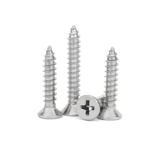 セルフタッピングねじ 50個入りミニ304ステンレススチールクロスフラット皿頭セルフタッピングネジM1 M1.2 M1.4 M1.7 M2 M2.6 M3 M3.5 M4(5mm,M2.2)