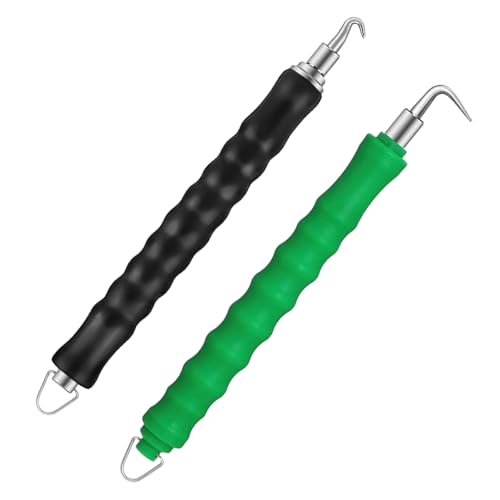 DEDC 2 Pcs Fil Twister Crochet pour Barres d'Armature, Béton en Métal Torsions Clôture Cerclage Outils pour Réduire la Fatigue des Mains (Courbe et Droit)