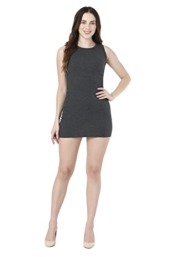 Image of FF Women's Bodycon Short Dress | Sleeveless Round Neck Mini Dress | Women Casual Dresses for Summer