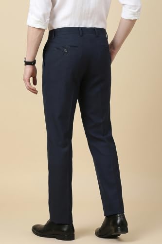 Image of Peter England Men's Slim Fit Mid Rise Solid Formal Trouser