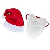 [Fkstyle] 3秒でサンタに変身 サンタ コスプレ 帽子 ＆ 白ひげ マスク 2点セット クリスマス 衣装 仮装 小物 大人用 子供用 男女兼用 サンタクロース なりきり [並行輸入品]