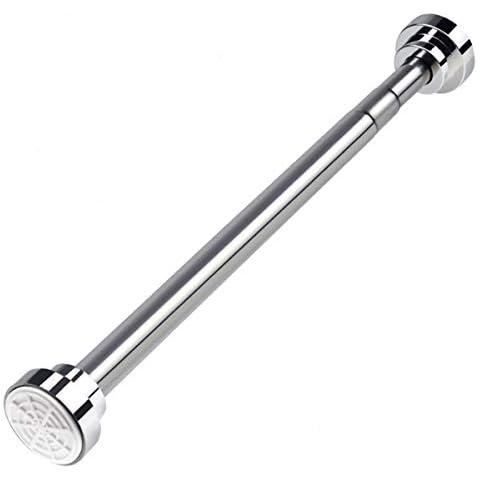 FXCIST Extendable Shower Curtain Tension Rod Telescopic Rail Stainless Steel Bath Closet Hanging Pole (125-220cm) Cover