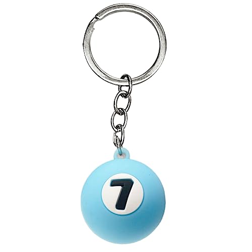 Xbiez Porte-clés de billard pour femmes et hommes, mode, mini boules rondes, 7 couleurs, accessoires pour voiture, téléphone, sac à main, cadeau pour mariages, anniversaires, etc.