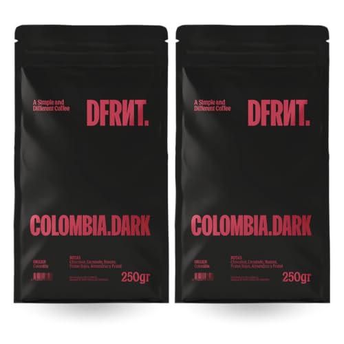 DFRNT. Colombia Dark 500 g – Café de Especialidad en Grano (86.75 Puntos SCA) – Specialty Coffee Beans 100% Arábica Notas Chocolate y Caramelo - Ideal Espresso – Dark Roast Tueste Reciente en España