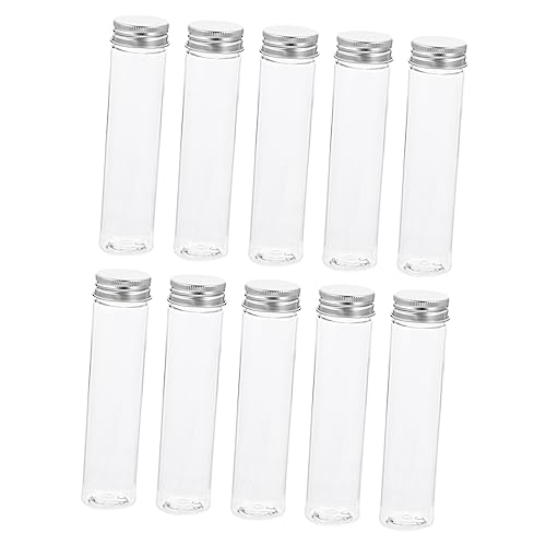 SOLUSTRE Screw Cap Flat-Bottom Test Tubes 110ml Plastic Tubing Lids Mini Storage Containers for Lotion Cosmetics Travel and