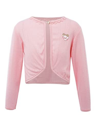 easyforever Little Girls' Knit Long Sleeve Button Closure Bolero Cardigan Shrug Dress Cover Up Top Sweater Jacket