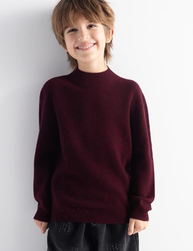 Boys 100% Merino Wool Sweater 2025 Fall Winter First-Line Ready to Wear Mock Neck Long Sleeve Seamless Knit Sweater4