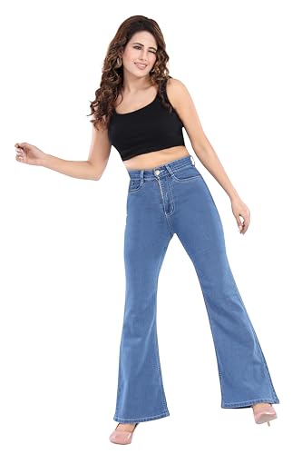 Image of KIVI Women's Boot Cut Cotton Trousers | Stylish Ladies Bottoms for Casual Outings, Modern Dressing, Soft Fabric Feel, Relaxed Movement & Boot-Cut Silhouette for Trendy Styling
