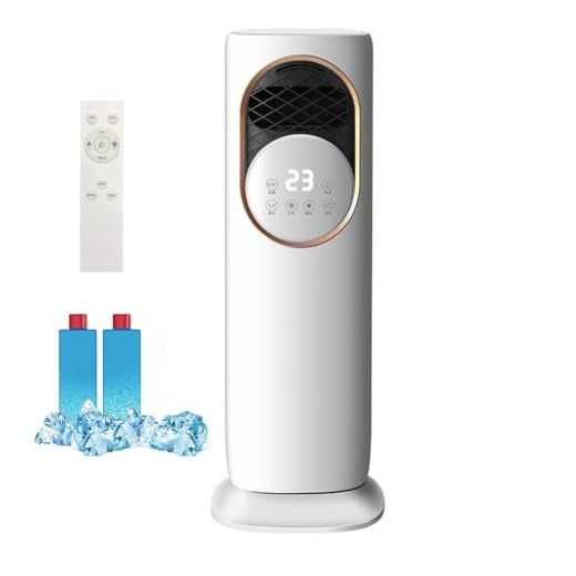 Aire acondicionado móvil, enfriador de aire con refrigeración por agua, equipado con función giratoria de 180°, 3 velocidades, control remoto, tanque de 4 l, aire acondicionado sin tubo de escape para