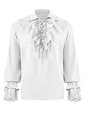 Runcati Mens Pirate Shirt Ruffle Renaissance Victorian Vampire Poet Shirts Medieval Steampunk Gothic Lace Costume