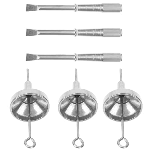 SHOWERORO Juego Mini Destornilladores de Precisión Inoxidable Embudo Portátil y Aguja Desmontable Kit Multifuncional para Reparación y Desmontaje de Colgantes Urna Huesos 3 Piezas Cada