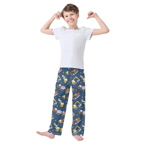 ZZKKO Construction Truck Bulldozer Boys Pants for Kids Jogger Pants with Pockets S-XL2