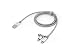 Produktbild Verbatim 2 in 1 Lightning Sync + Micro-B-USB Ladekabel silber - robustes Ladekabel für iPhone Modelle - Knickschutz - 100cm Kabel - Lightning Kabel - USB Ladegerät - Handyladekabel