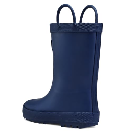 Image of mysoft Kid Rain Boots Toddler Rubber Waterproof Boot Boy Girl with Handle | Pull on, Slip Resistant