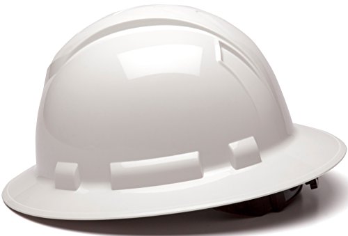 Pyramex - Hp54110 Ridgeline Full Brim Hard Hat, 4-Point Ratchet Suspension, White #TOP2