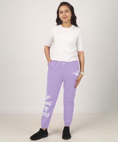 Image of KYDA Kids Girls Loose Mid Rise Cottonblend Printed Track Pants (Pack of 1)