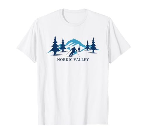 Stazione sciistica Nordic Valley Utah Sciatore Maglietta