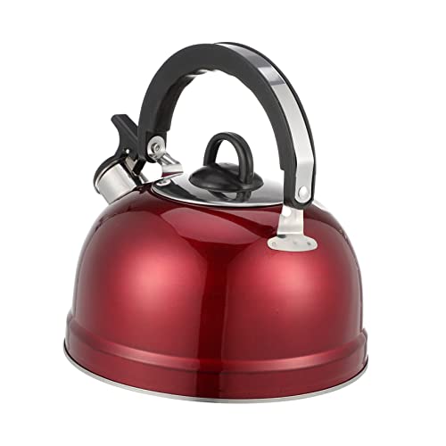 PRETYZOOM Hervidor De Agua De Acero Inoxidable 3L Con Silbato Para Estufa De Gas E Inducción Tetera De Cocina Con Mango Ergonómico Y Tapa Antipolvo Para Té Café Y Vino Caliente