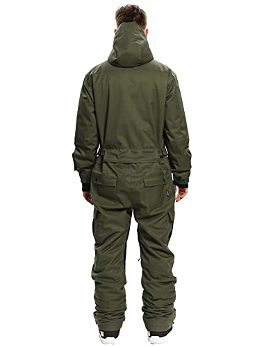 Bluemagic Mens Waterproof One Pieces Snowsuits Winter Ski Suits For Skiing Outdoor Sports(Xl,Olive) #TOP5