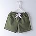 Boys Girls Cotton Casual Shorts Kids School Uniform Shorts Elastic Waist Drawstring Fashion Solid (R, 12-18 Months)