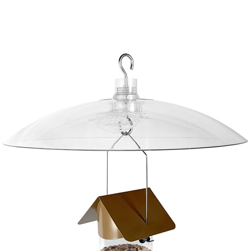 Squirrel Shield Clear 16 Inch Dual-Mount Bird Feeder Baffle Weather and Squirrel Shield for Hanging or Pole-Mounted Feeders UV-Stabilized Plastic Dome