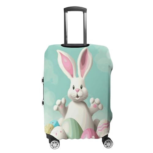 Happy Easter Eggs Bunny Tail Luggage Cover Dustproof Travel Suitcase Cover Elastic Suitcase Protector M Luggage Sleeves Fit 19-32 Inch Luggage，M4