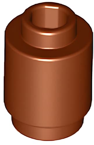 Accessori da costruzione, 1 x 1 mattone rotondo marrone rossastro, sfuso, 100 pezzi per confezione - Lego