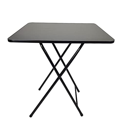 Luojuny 60 x 60 x 70 cm TV-Tische zum Essen, zusammenklappbar, quadratisch, 2 bis 4 Personen, massive MDF-Platte, Outdoor-Klapptisch, Küchentisch, platzsparend, robust, 1,2 m, Schwarz