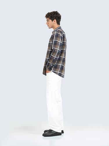 Image of StitchX Men's Full Sleeve Checkered Casual Spread Collar Cotton Shirt