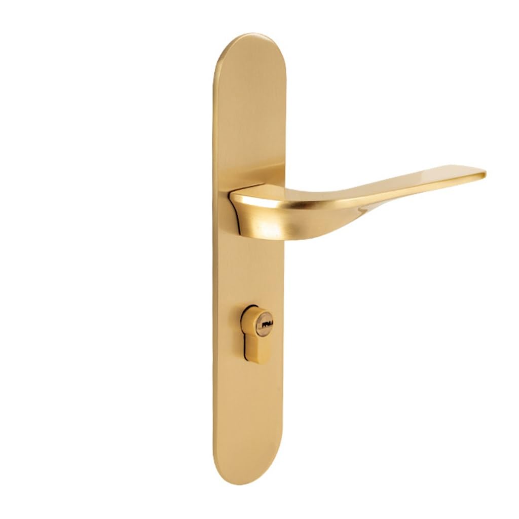 PGNEX American Brass Interior Door Mute Magnetic Handle Door Lock Bedroom Door Handle Brass Cylinder Lockset