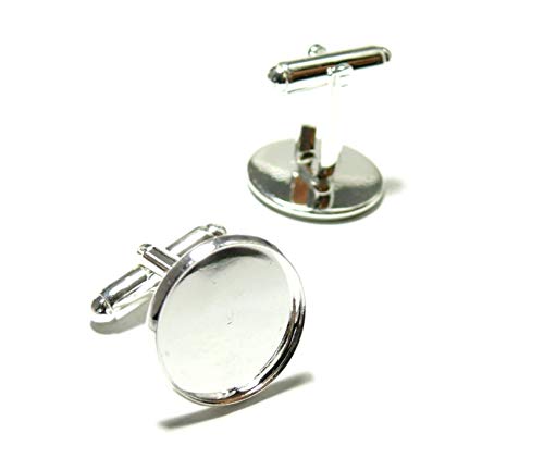 Perlesmania. com bn118895av Pax 10 Montaje para Gemelos 14 mm Plata Vif Calidad latón
