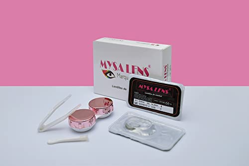 MYSALENS® Lentilles De Contact De Couleur Hidrocor Ocre Ochre Naturelle Avizor Solution Multifonctions 10ML Kit De Rangement Boitier Pince applicateur Offert 12 Mois sans correction - Image 4