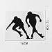 PMSMT Lot de 2 autocollants de voiture pour patinage à glace - Étanches - Noirs