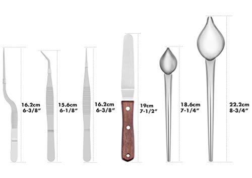 image for Cridoz 6 Pcs Stainless Steel Kitchen Cooking Tweezers Precision Tongs 
