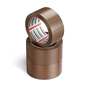 Merrimen Strong Heavy Duty Roll Pack Brown Packaging Tape | Secure Sticky Sealing Tape for Parcel Boxes, Moving Boxes…