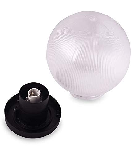 Image of 6 Inch Transparent Globe Gate Light for Main Gate Pillar, Clear Plastic Outdoor Garden Lamp, B22 Holder, Round Pillar Post Light (Bulb Not Included) Pack of 1