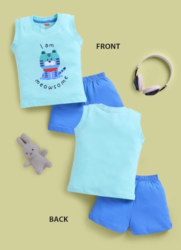 Image of LuvLap Baby Boys 100% Cotton Sleeveless Boys Tank Top & Shorts Set Pack of 3